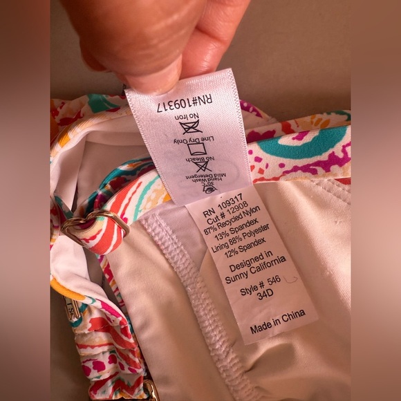 Colorful Paisley Ruffle Bikini Top - Picture 8 of 14